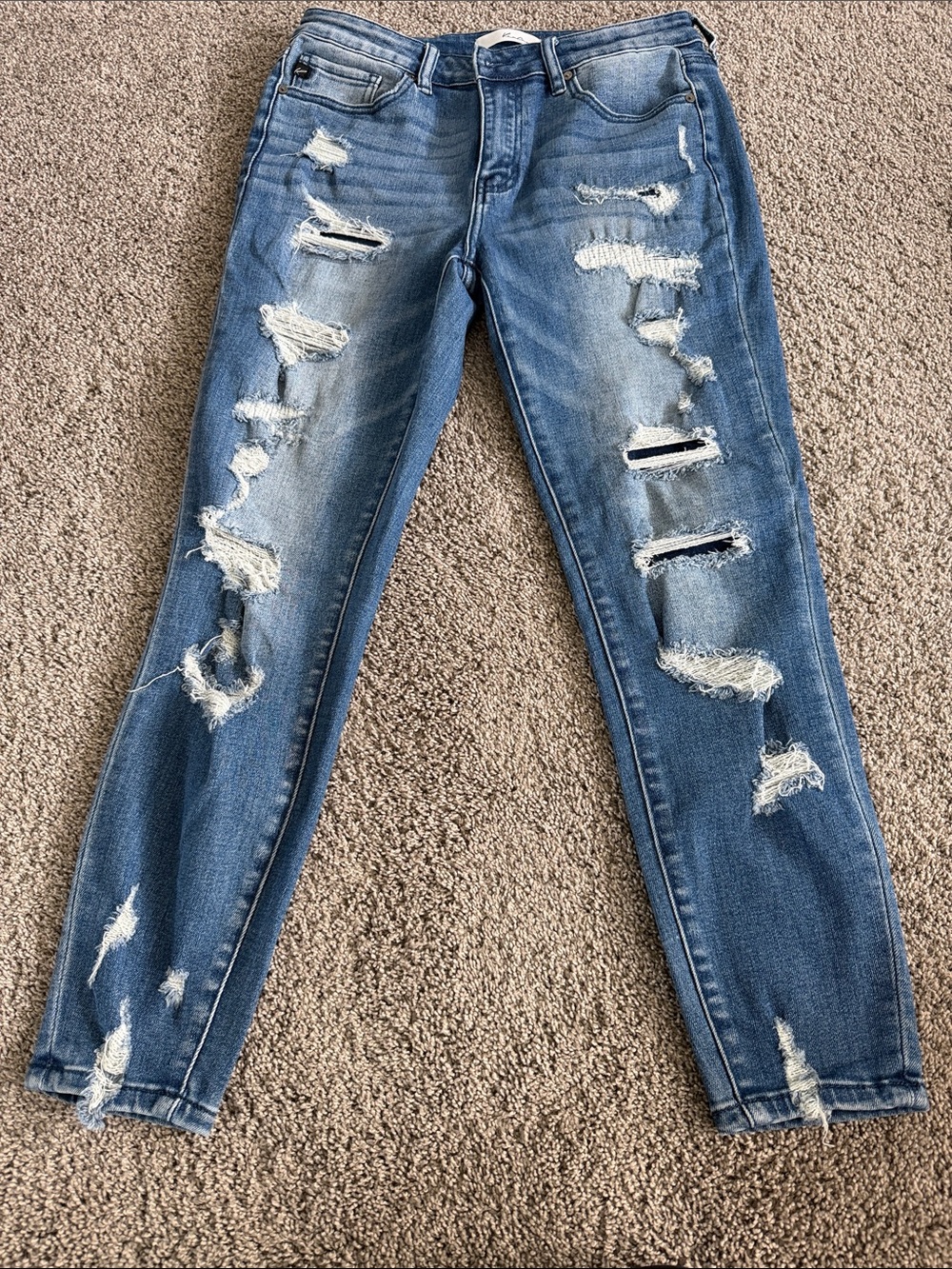 KanCan Distressed Medium Blue Skinny Jeans